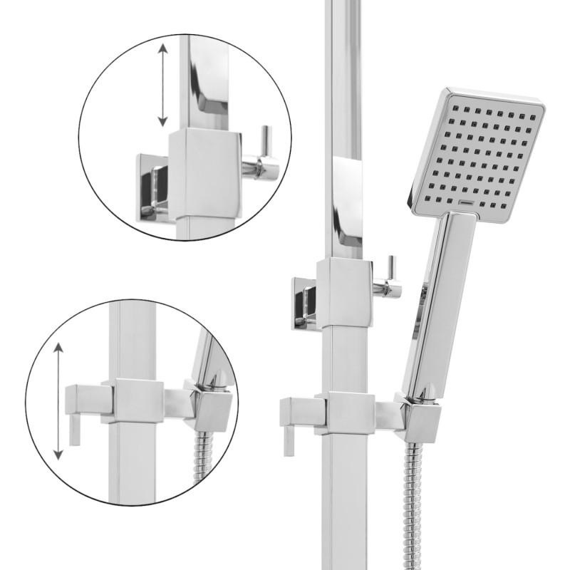 Douchekolom thermostaat met Regendouche 25cm - Chroom Messing