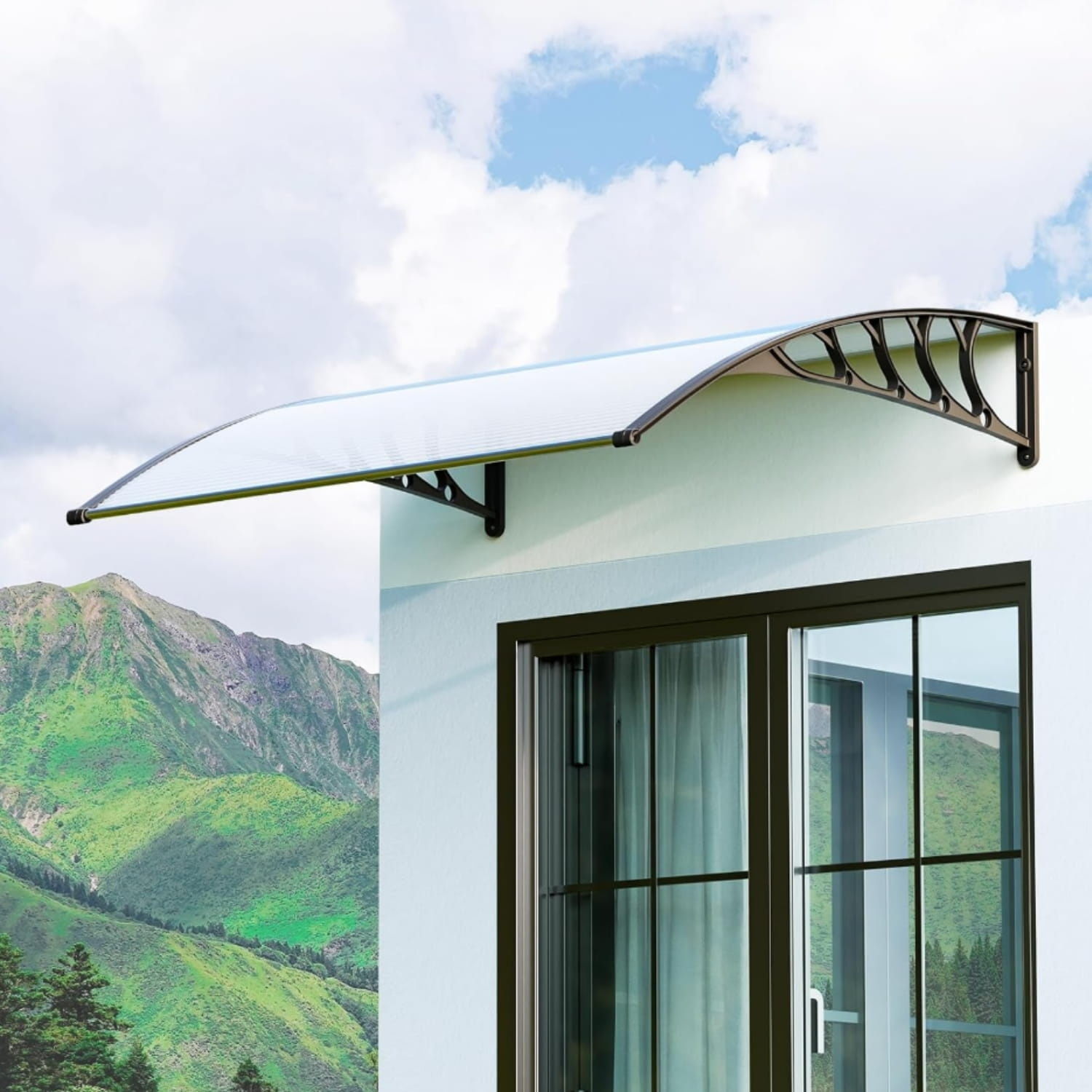 Deurluifel kunststof 150x80cm transparant aluminium