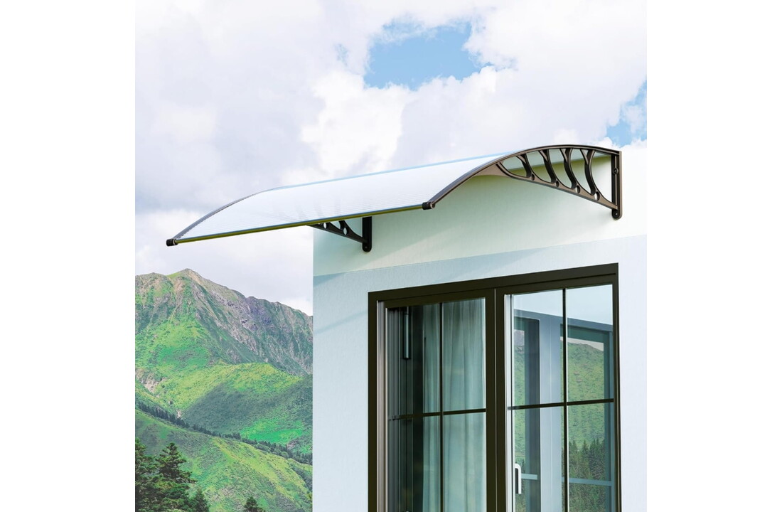 Luifel voordeur 150x80 cm | Transparant Polycarbonaat & Aluminium