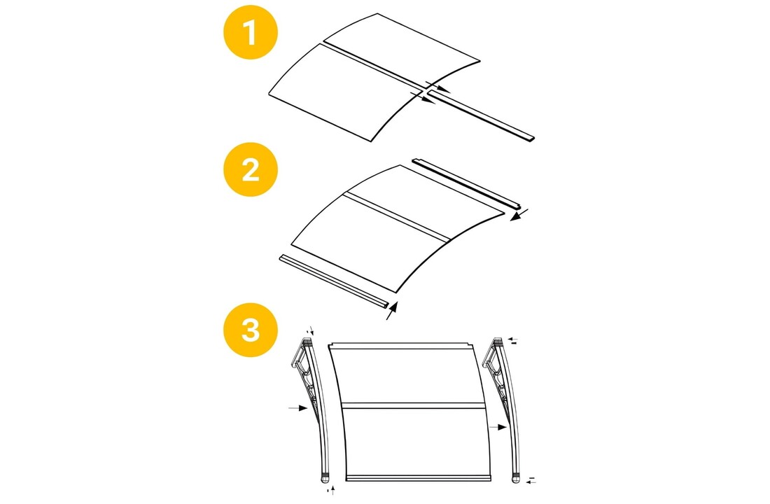Luifel voordeur 150x80 cm | Transparant Polycarbonaat & Aluminium