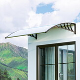 Regenpui modern 150x80cm transparant polycarbonaat zwart aluminium