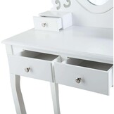 Kaptafel wit met krukje | 75x40x143cm | MDF & grenenhout