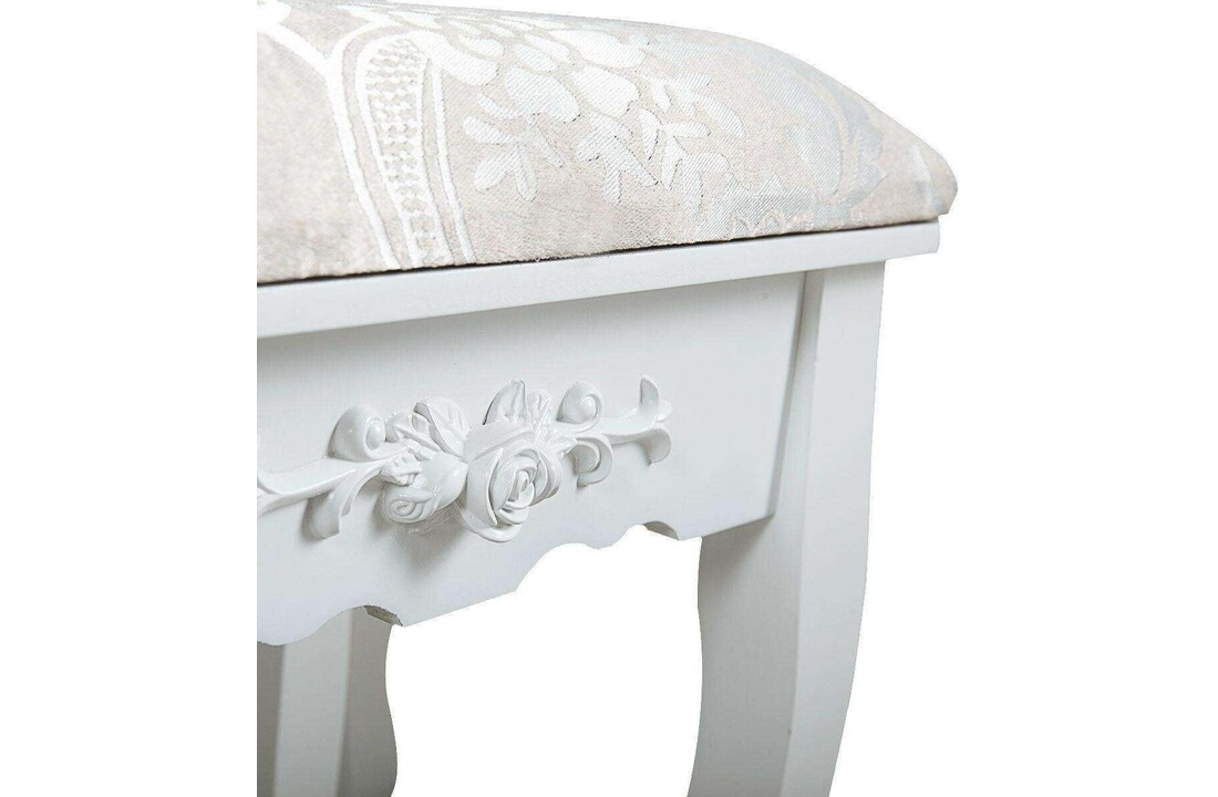 Kaptafel prinsessenkaptafel: wit, MDF/grenenhout, 75x40x143cm