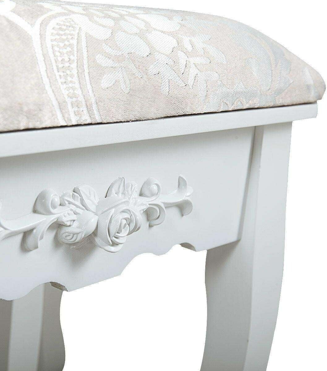 Kaptafel prinsessenkaptafel: wit, MDF/grenenhout, 75x40x143cm