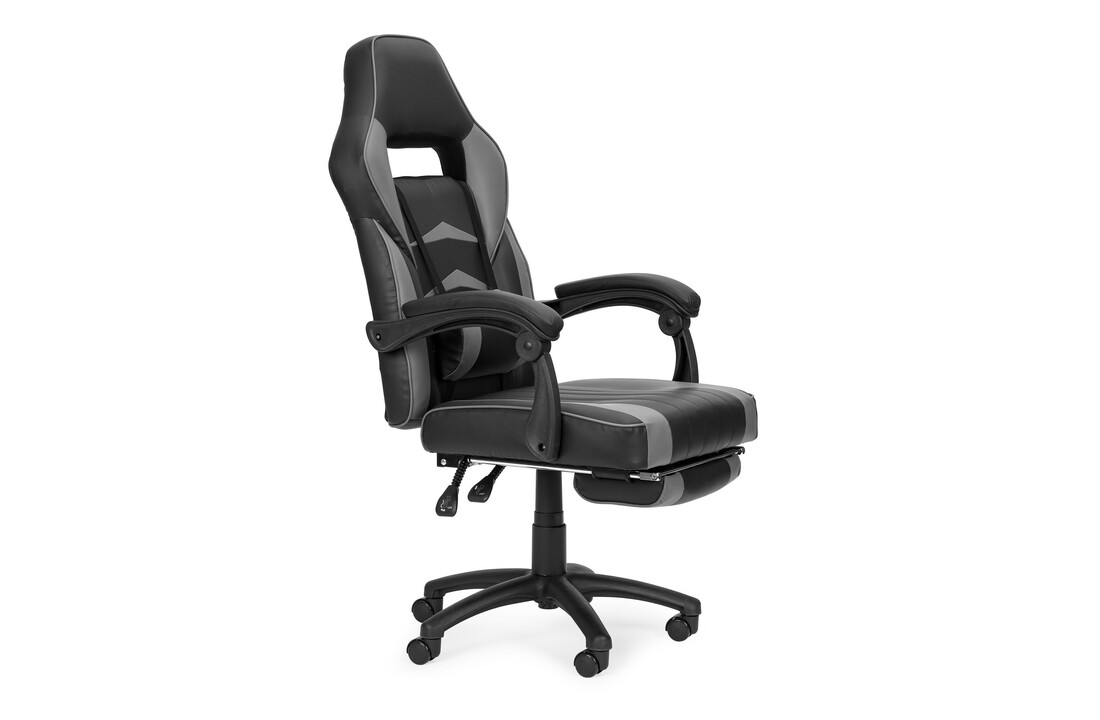 Ergonomische gamestoel ecoleer - Zwart/Grijs - 67x63x117-127cm