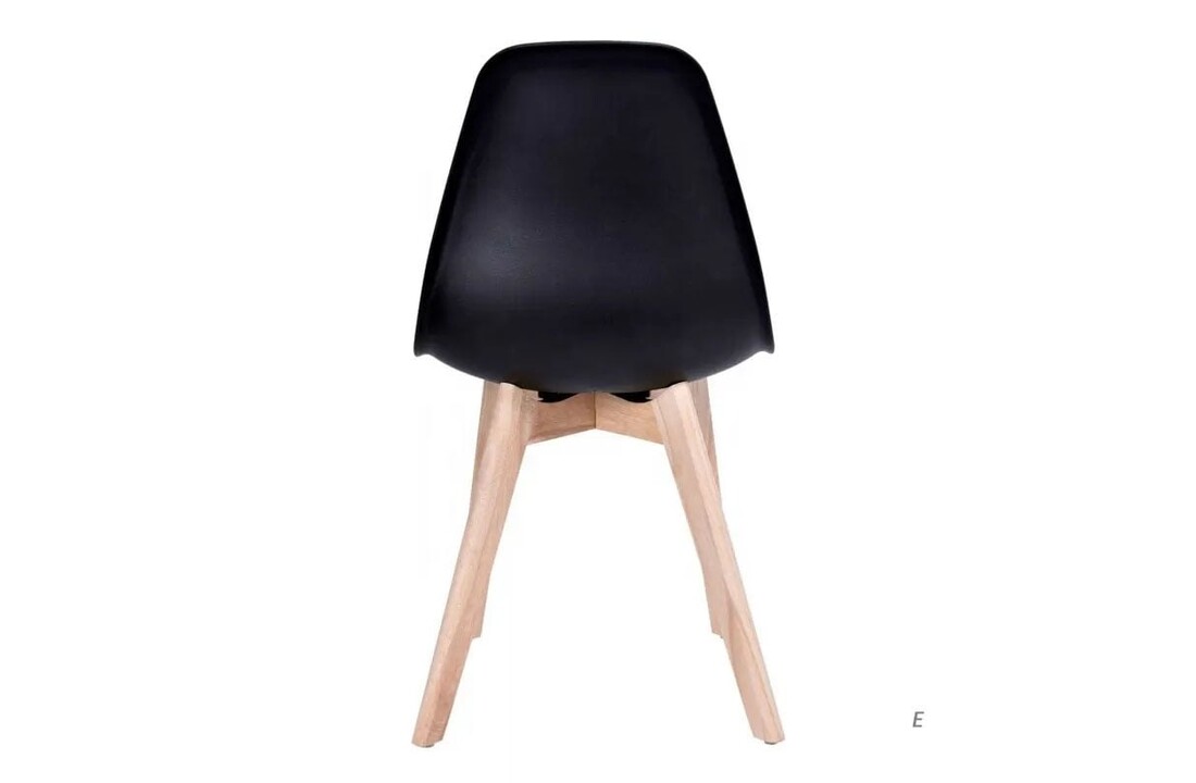 Zwarte eetkamerstoelen houten poten - Set van 6 - Scandinavisch design
