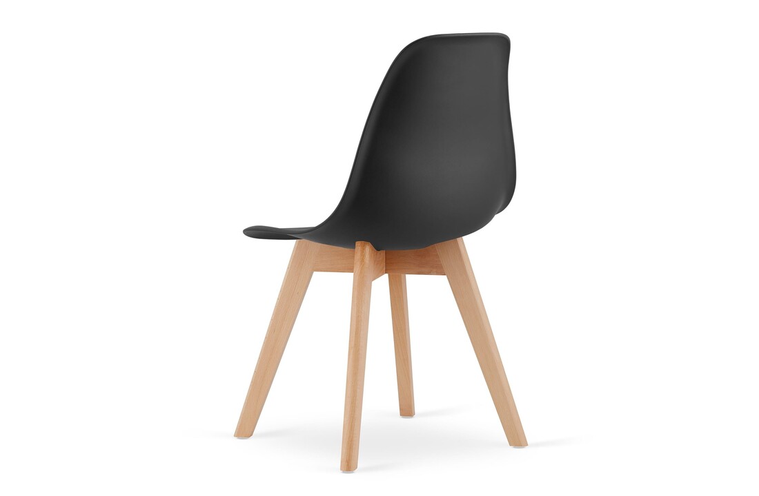 Scandinavische Eetkamerstoelen KITO - Set van 6 - Zwart Polypropyleen & Beukenhout