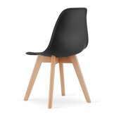 Scandinavische Eetkamerstoelen KITO - Set van 6 - Zwart Polypropyleen & Beukenhout