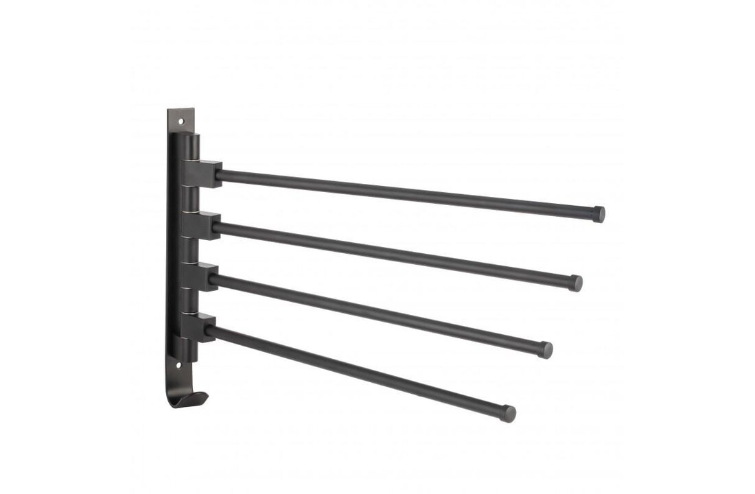 Handdoekenrek wand | Draaibaar, 38,5x24cm, Zwart