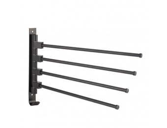 Handdoekenrek wand | Draaibaar, 38,5x24cm, Zwart