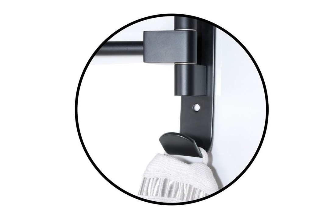 Handdoekenrek wand | Draaibaar, 38,5x24cm, Zwart