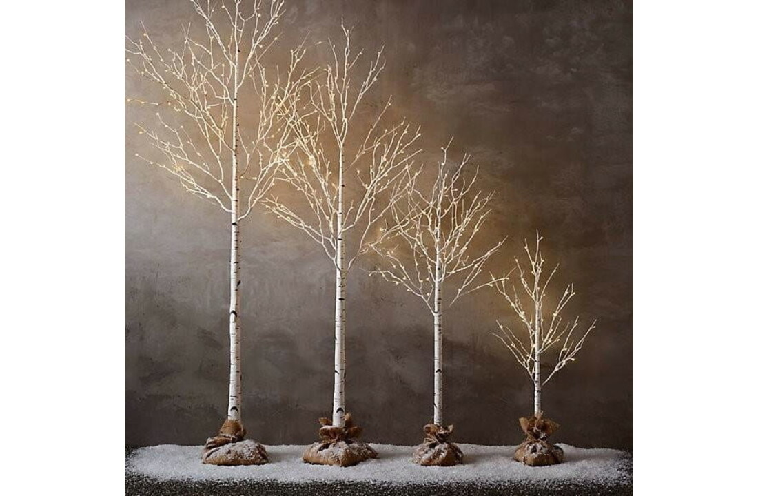 Decoratie boom met lichtjes - Kunstboom 180cm Wit Kunststof