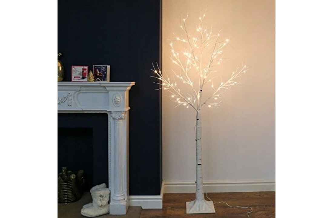 Witte Kunstboom Kerst 180cm - LED Verlichting Binnen/Buiten