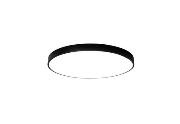 Plafondlamp rond zwart 40cm, 6cm dik, metaal