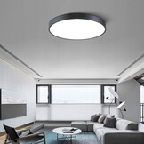 Moderne plafondlamp zwart rond 40cm metaal