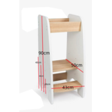 Opstapje kind keuken: Leertoren verstelbaar (90cm hoog) - Wit