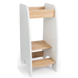 Opstapje kind keuken: Leertoren verstelbaar (90cm hoog) - Wit