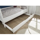 Huisbed kinderbed 90x200 cm wit grenenhout met logeerbed