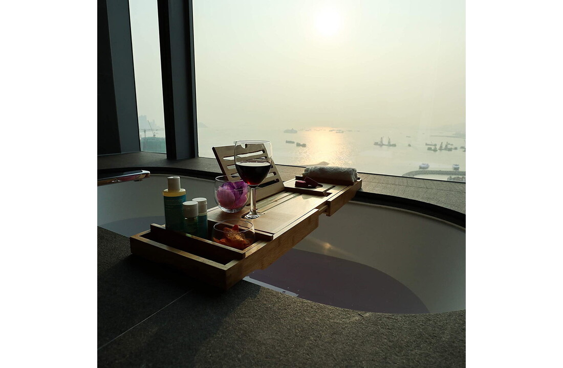 Badplank bamboe - 75-110x23cm - Naturel