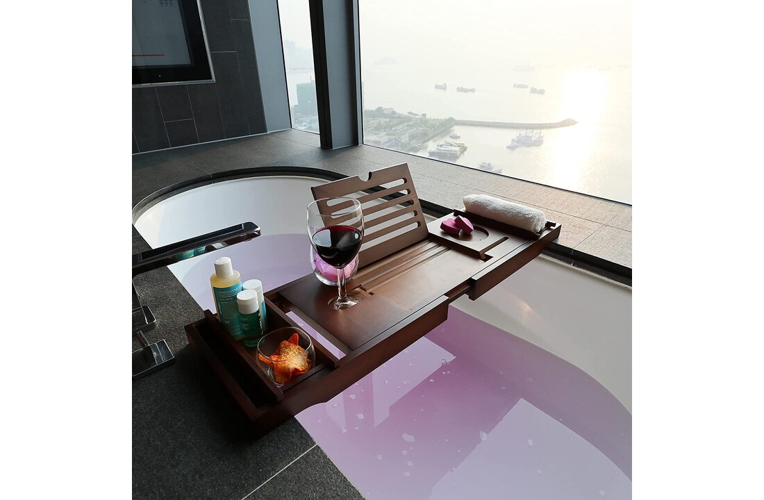 Badplank bamboe - 75-110x23cm - Naturel