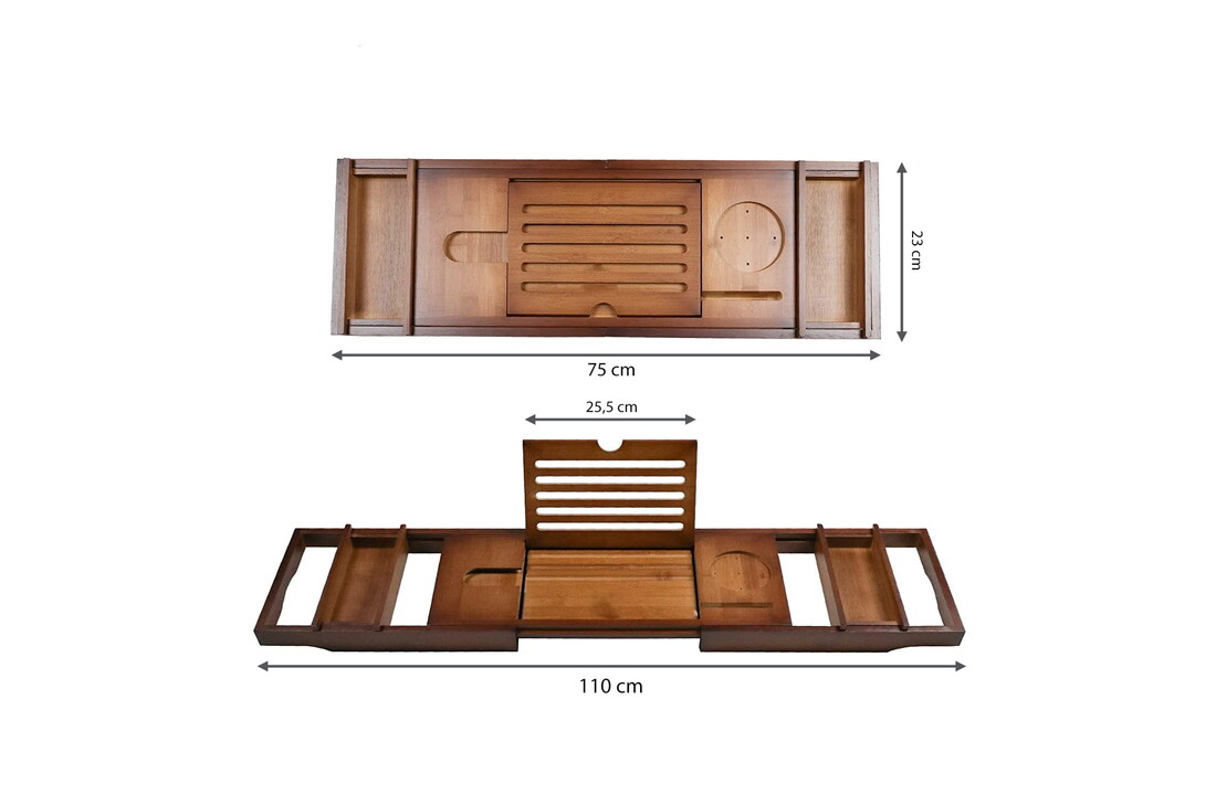 Badrekje inklapbaar – 75-110 cm Bamboe – Bruin