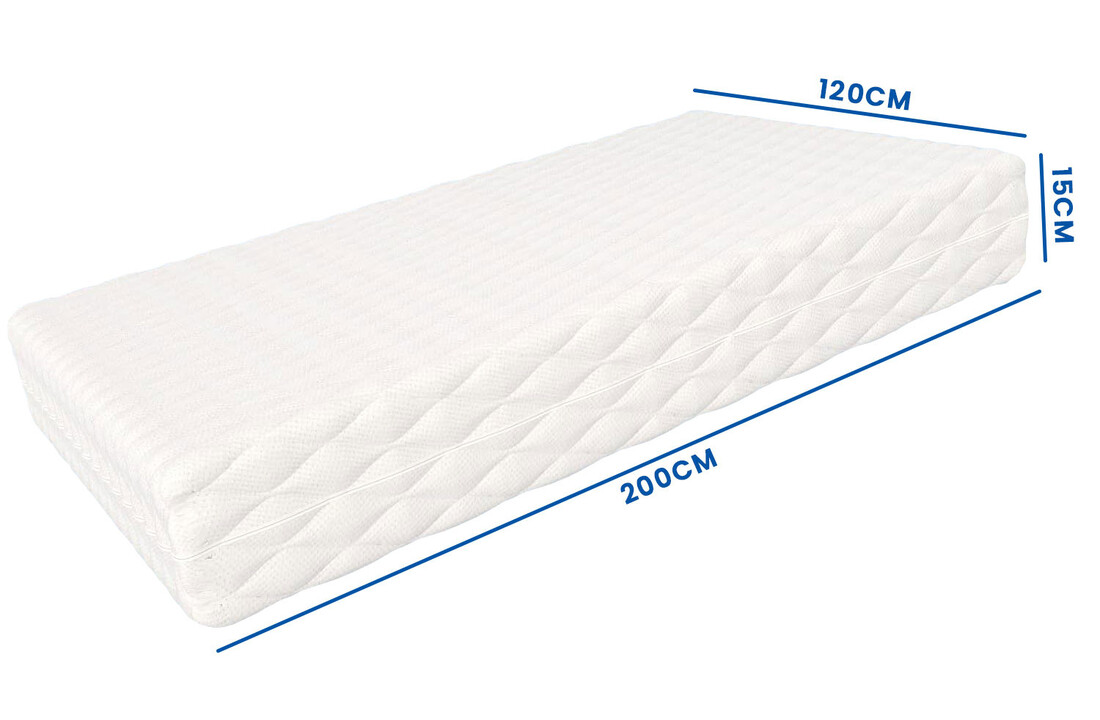 Schuimmatras 120x200 | HR-schuim | 15cm dik | Wit