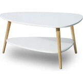 Witte salontafel druppelvorm - Hout 90x67x45 cm - 2 bladen