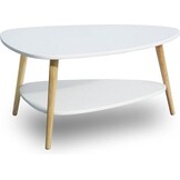 Ronde salontafel hout wit - 90x67x45 cm - Hout