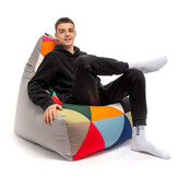 Zitzak buiten waterdicht - 100x80x85cm - Taupe/Multicolor Outdoor Polyester