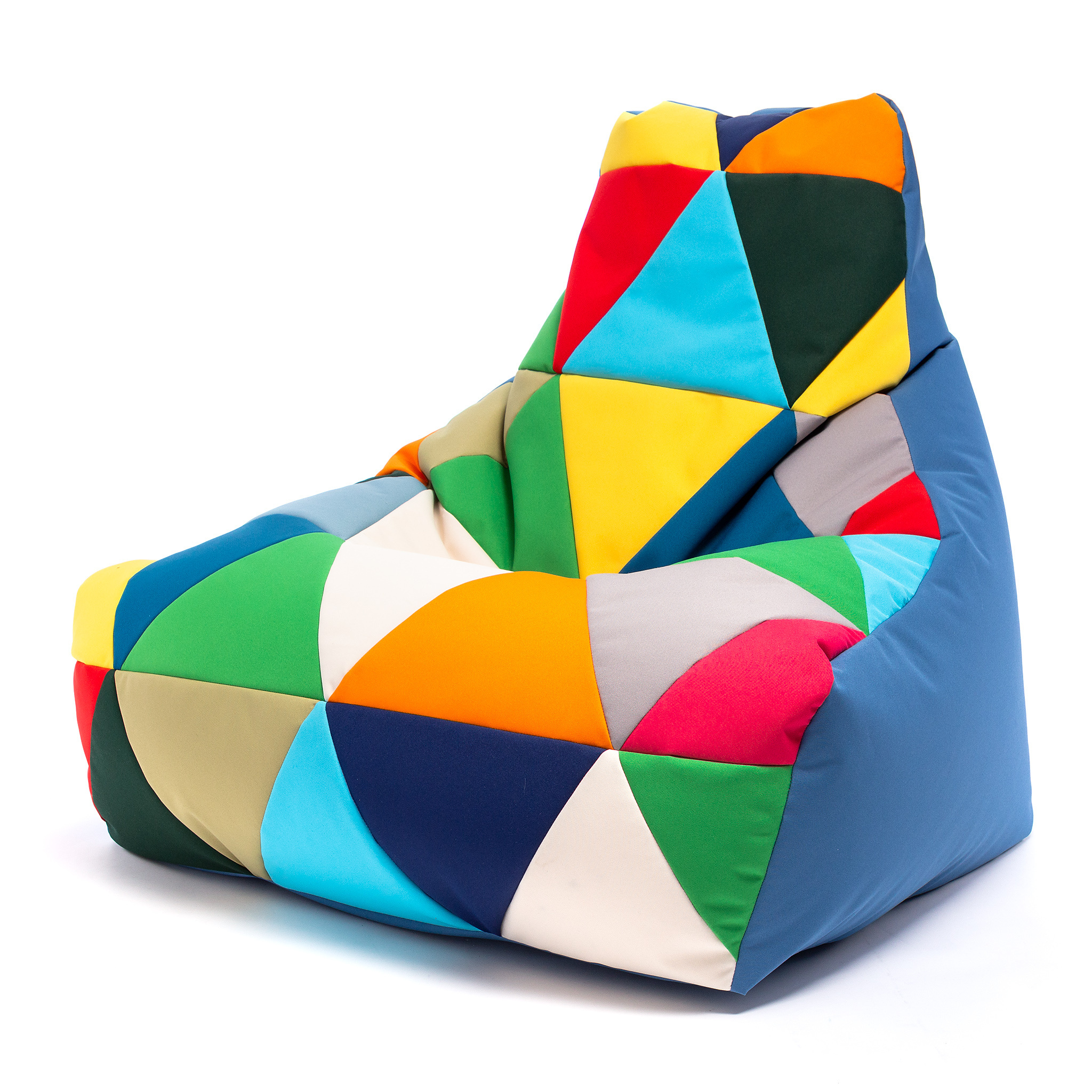 Patchwork zitzak outdoor - KEIKO - 100x80x85 cm - Multicolor/blauw