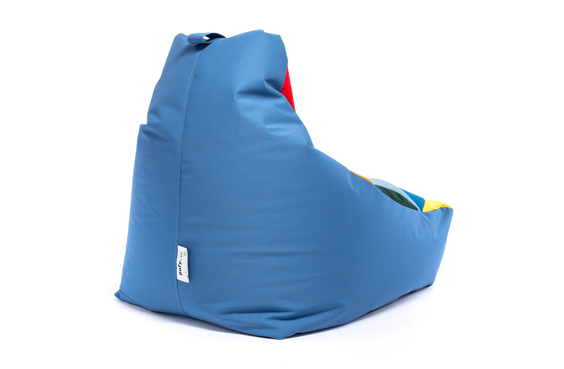 Patchwork zitzak outdoor - KEIKO - 100x80x85 cm - Multicolor/blauw