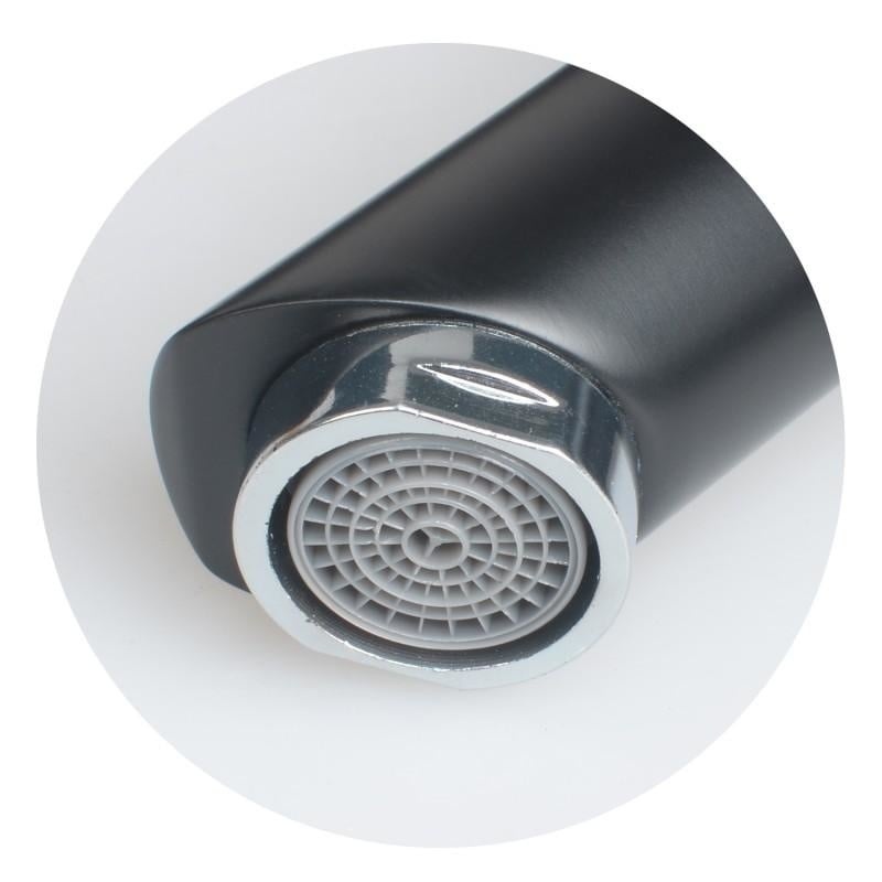 Zwarte wastafelkraan hoog - 31 cm RVS - Vrijstaand