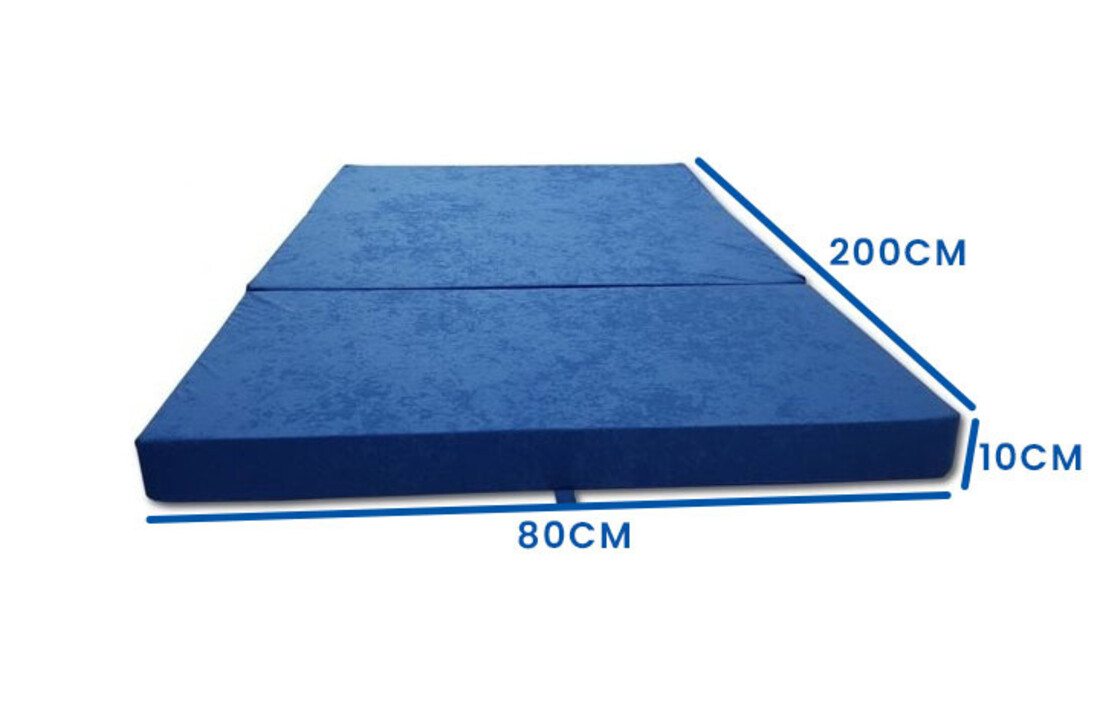 Camping matras blauw - 80x200x10cm, opvouwbaar foam matras