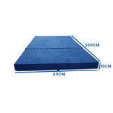 Camping matras blauw - 80x200x10cm, opvouwbaar foam matras