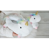 Eenhoorn Pantoffels Wit - Maat 36-41 - Microvezel & Antislip