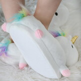 Pantoffels Regenboog Eenhoorn Wit Maten 36-41 Antislip Microvezel