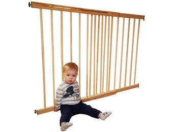 Babyhek hout verstelbaar | 102-182cm breed | Naturel grenenhout