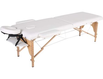 Massagetafel inklapbaar - Wit - 185x70cm - Hout