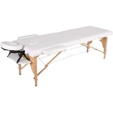 Massagetafel hout wit inklapbaar 185x70cm