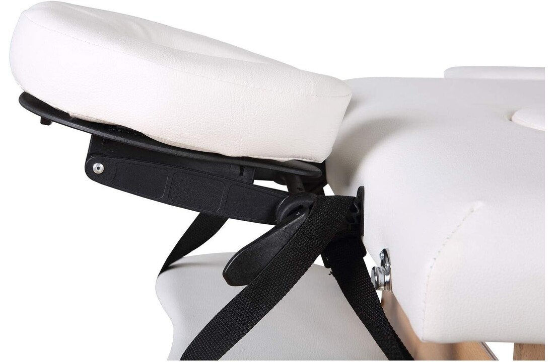 Massagetafel hout wit inklapbaar 185x70cm