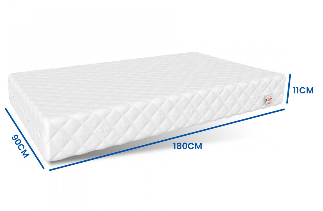 Matras 90x180 koudschuim, 11cm, wit, kindermatras