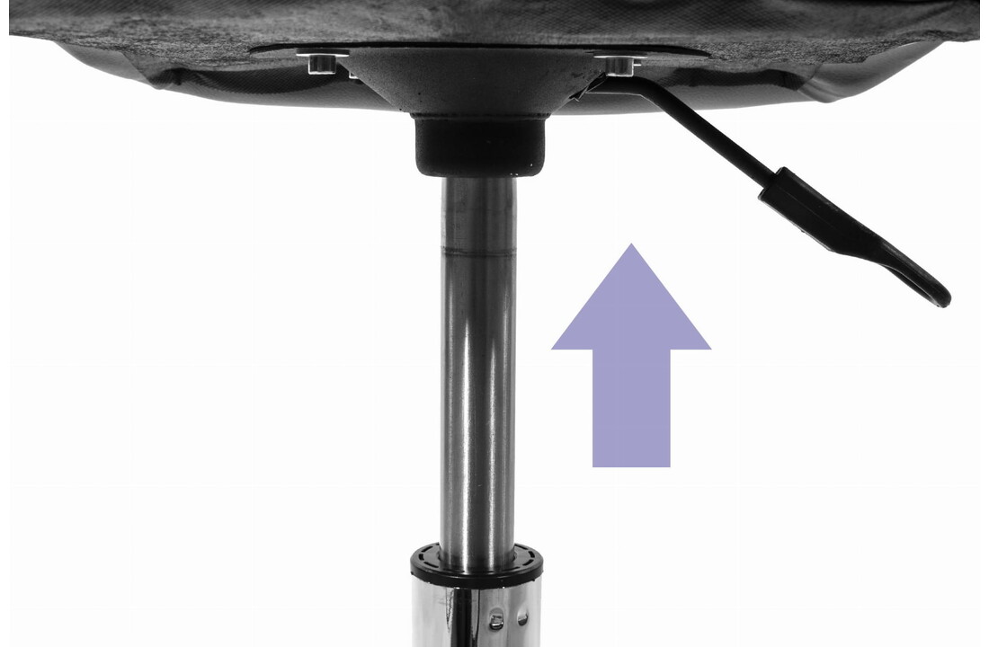 Grijze bureaustoel fluweel - In hoogte verstelbaar, 57cm breed, Chroom