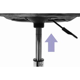 Grijze bureaustoel fluweel - In hoogte verstelbaar, 57cm breed, Chroom