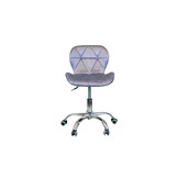 Grijze bureaustoel fluweel - In hoogte verstelbaar, 57cm breed, Chroom