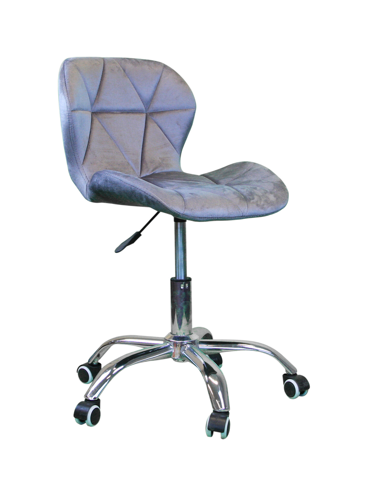 Fluwelen bureaustoel grijs - 360° draaibaar, in hoogte verstelbaar, 57kg