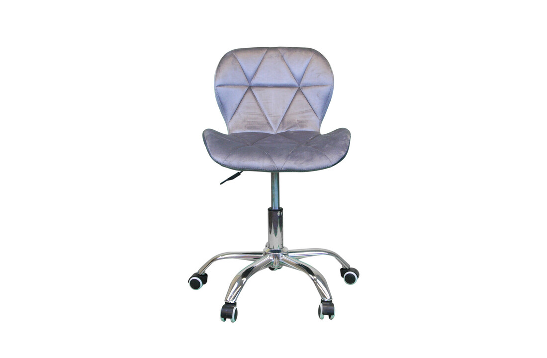 Fluwelen bureaustoel grijs - 360° draaibaar, in hoogte verstelbaar, 57kg