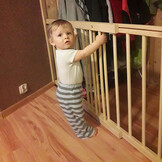 Babyhekje breedte verstelbaar (72-122cm) Hout Naturel