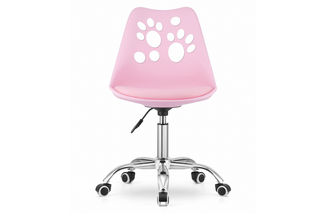 Kinderbureaustoel roze - Verstelbaar, Draaibaar, Eco-leer, Metaal