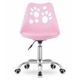 Bureaustoel kind pootjes roze eco-leer | 50x57x81,5-93,5cm