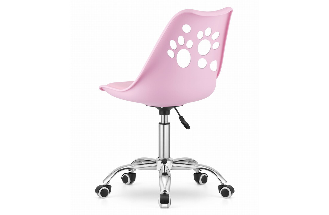 Bureaustoel kind pootjes roze eco-leer | 50x57x81,5-93,5cm
